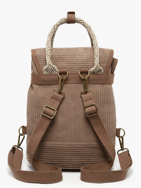 Sac à Dos Le voyage en panier Marron velours AHP241 vue secondaire 3