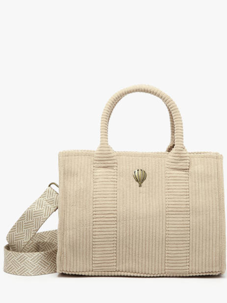 Sac Porté épaule Velours Polyester Le voyage en panier Beige velours AHP242