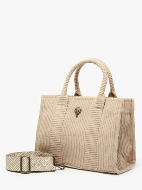 Sac Porté épaule Velours Polyester Le voyage en panier Beige velours AHP242 vue secondaire 1