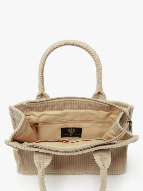 Sac Porté épaule Velours Polyester Le voyage en panier Beige velours AHP242 vue secondaire 2