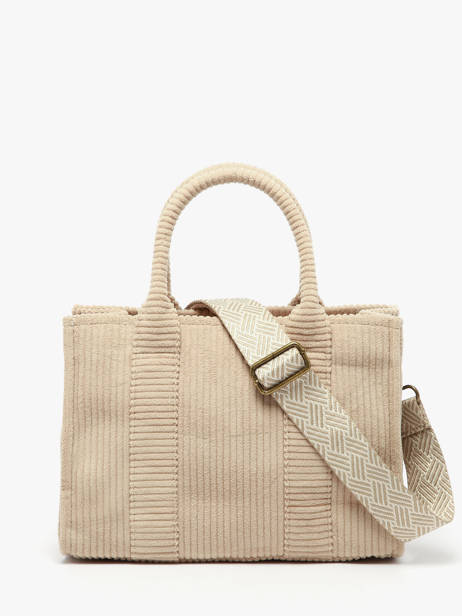 Sac Porté épaule Velours Polyester Le voyage en panier Beige velours AHP242 vue secondaire 3