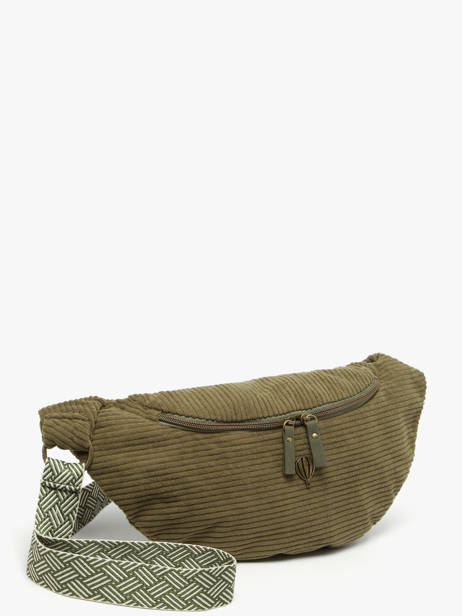 Sac Banane Le voyage en panier Vert velours AHP244 vue secondaire 1