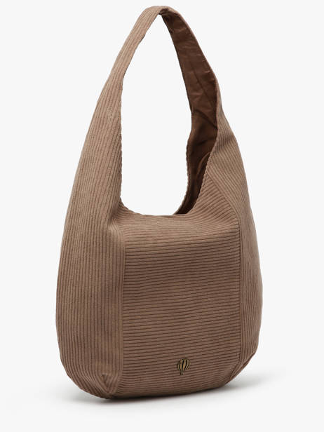 Sac Porté épaule Velours Polyester Le voyage en panier Marron velours AHP243 vue secondaire 2