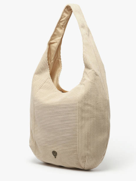 Schoudertas Velours Le voyage en panier Beige velours AHP243 ander zicht 1