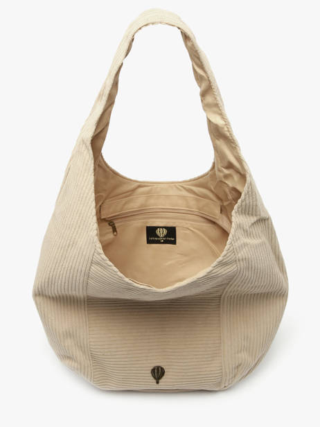 Schoudertas Velours Le voyage en panier Beige velours AHP243 ander zicht 2