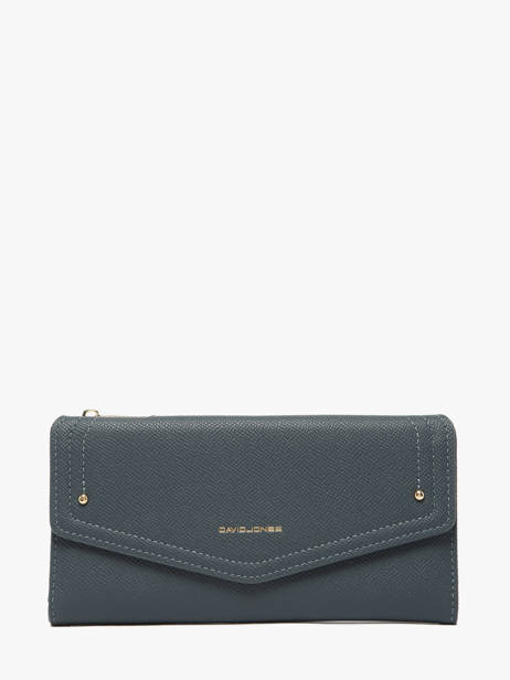 Portefeuille David jones Bleu saffiano P164