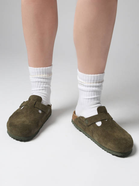 Mules Boston En Cuir Birkenstock Vert women 1024714 vue secondaire 1