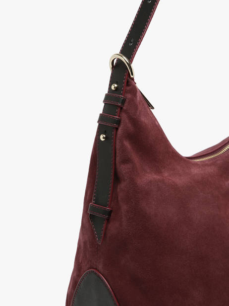Schoudertas Carrie Suède Leder Nathan baume Violet vogue 1 ander zicht 2