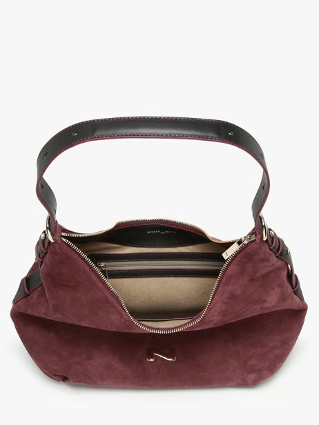 Schoudertas Carrie Suède Leder Nathan baume Violet vogue 1 ander zicht 3