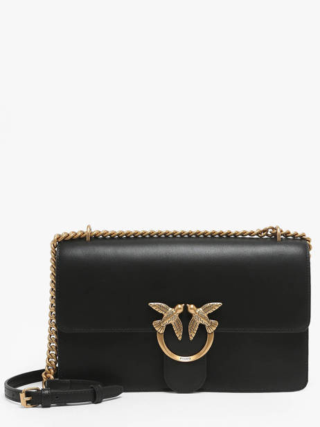 Cross Body Tas Love Bag Icon Leder Pinko Zwart love bag icon A0F1