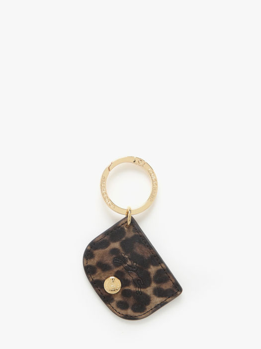Longchamp Velours panthère Porte clés Marron
