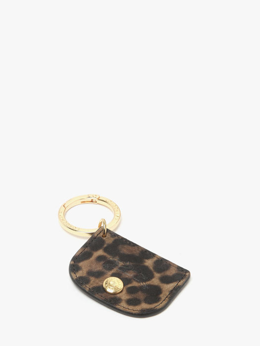 Longchamp Velours panthère Porte clés Marron