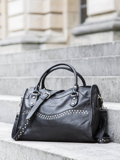 Handtas Leder Basilic pepper Zwart glam BGLA22