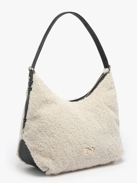 Sac Porté épaule Carrie Winter Cuir Et Mouton Nathan baume Beige vogue S vue secondaire 1