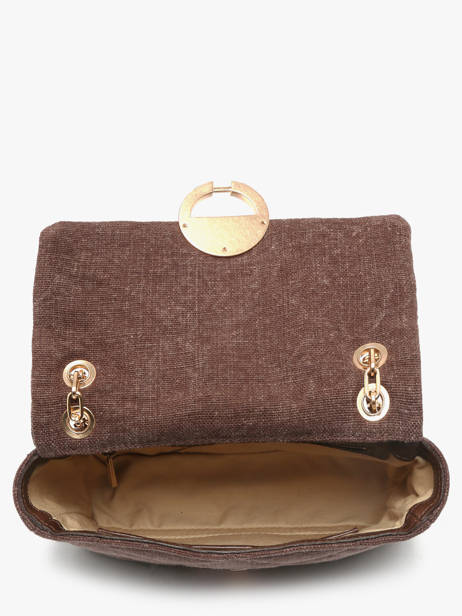 Cross Body Tas Moon Linnen Vanessa bruno Bruin moon 70V40533 ander zicht 2