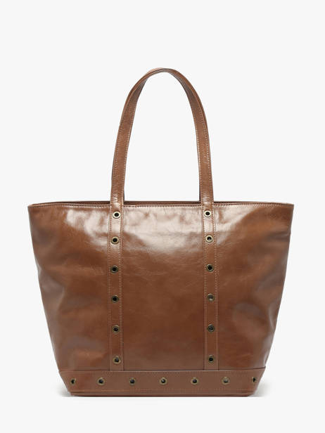 Le Cabas M Zippé En Cuir Craquelé Vanessa bruno Marron cabas cuir 82V40378