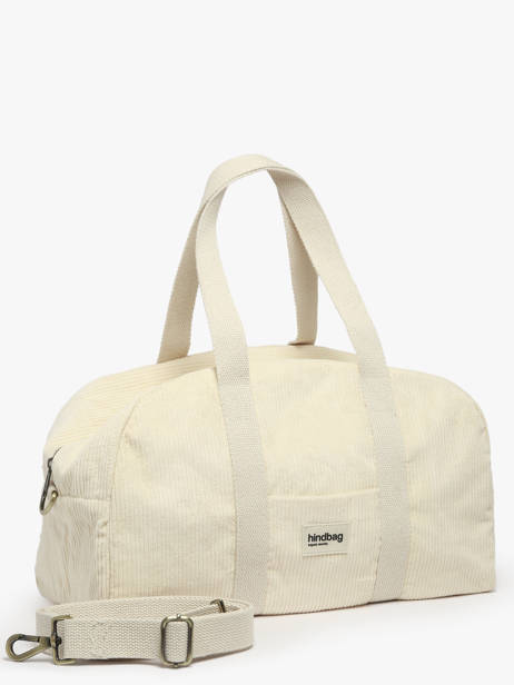 Schoudertas Velours Ribfluweel Hindbag Beige velours V ander zicht 1