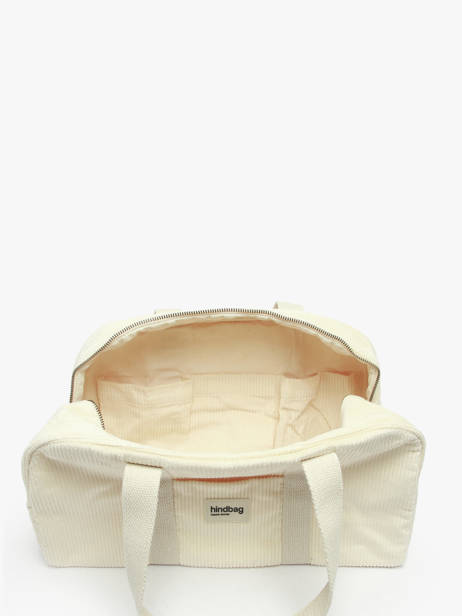 Schoudertas Velours Ribfluweel Hindbag Beige velours V ander zicht 2
