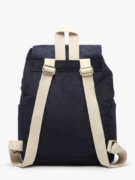 Rugzak Velours Ribfluweel Hindbag Blauw velours V ander zicht 3