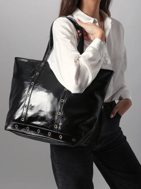 Schoudertas Le Cabas M In Gekreukeld Leder Vanessa bruno Zwart cabas cuir 82V40378 ander zicht 1
