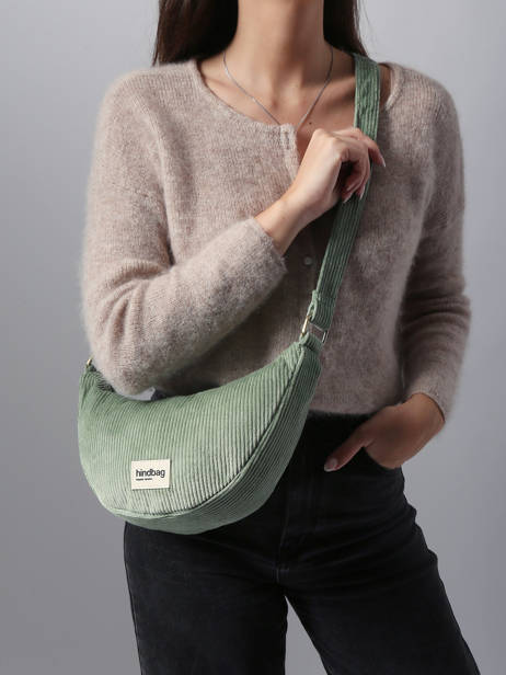 Heuptasje Velours Ribfluweel Hindbag Groen velours V ander zicht 1