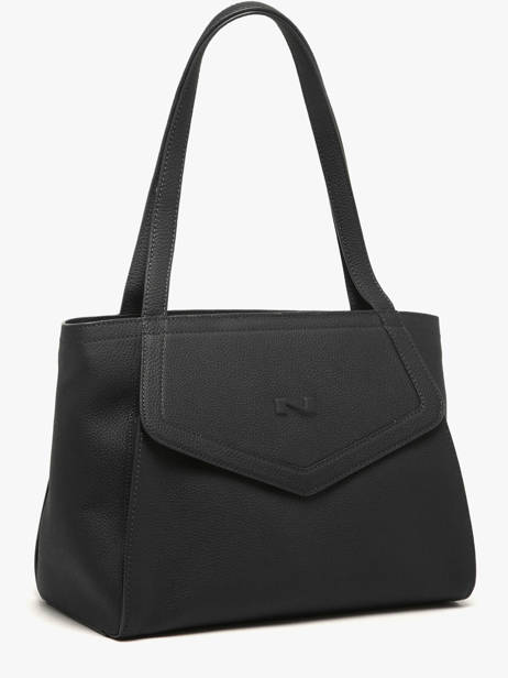 Schoudertas Madeleine Leder Nathan baume Zwart candy 8 ander zicht 2