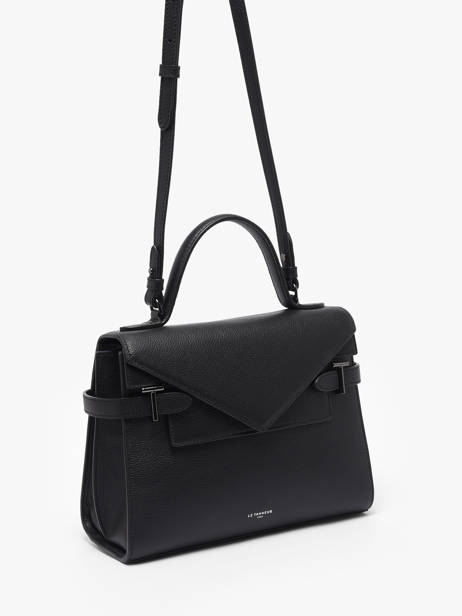 Cross Body Tas M Emilie Grainé Leder Le tanneur Zwart emily TEMI1014 ander zicht 2