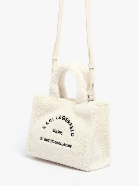 Mini Sac Cabas Rue St Guillaume Shearling Karl lagerfeld Blanc rsg A4W50016 vue secondaire 2