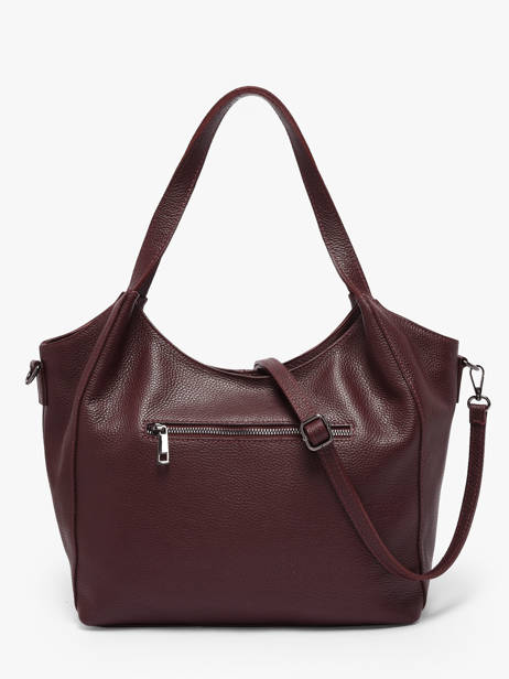 Schoudertas Caviar Leder Milano Rood caviar CA25061 ander zicht 3