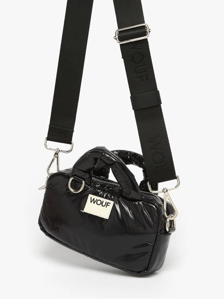 Cross Body Tas Glossy Gerecycleerd Polyester Wouf Zwart glossy BM250023 ander zicht 1