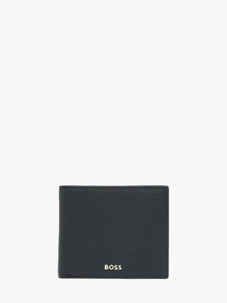 Portefeuille Porte-monnaie Cuir Hugo boss Bleu grained HLM416N