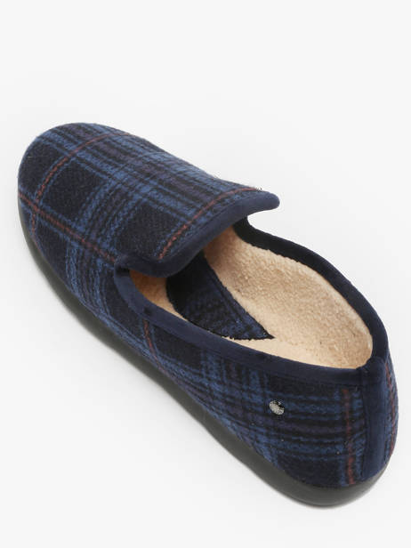 Chaussons Isotoner Bleu men 98121 vue secondaire 2