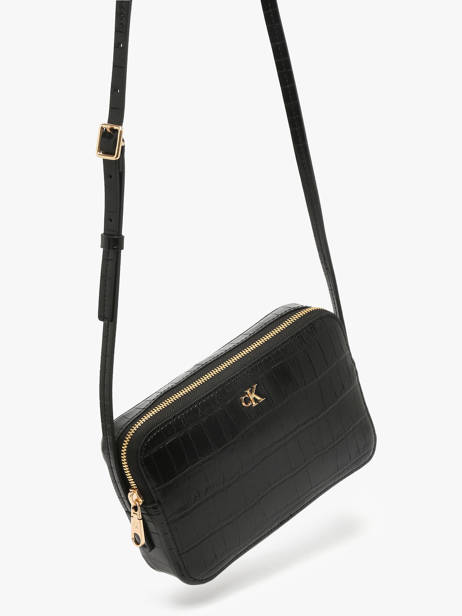 Sac Bandoulière Croc Embossed Mono Calvin klein jeans Noir croc embossed mono 4F3285G vue secondaire 1