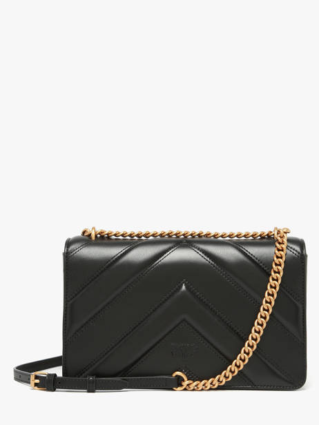 Sac Bandoulière Love Bag Icon Cuir Pinko Noir love bag icon 4549A2OS vue secondaire 3