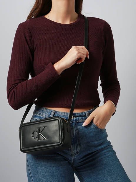 Cross Body Tas Bold Monogram Calvin klein jeans Zwart bold monogram 4F3220G ander zicht 1