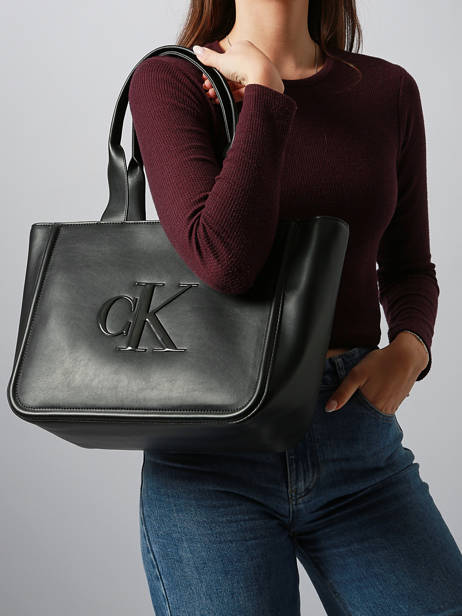 Schoudertas Bold Monogram Calvin klein jeans Zwart bold monogram 4F3218G ander zicht 1