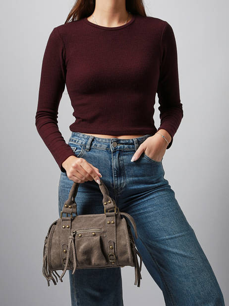 Cross Body Tas Velvet Leder Milano Bruin velvet VE24093 ander zicht 1