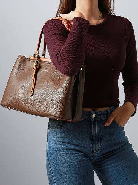 Handtas M Azalie Ted lapidus Bruin azalie TLHF9584 ander zicht 1