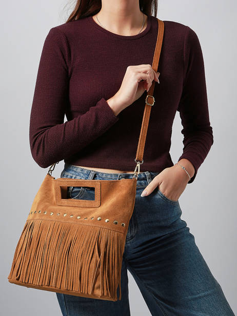 Sac Bandoulière Velvet Milano Marron velvet VE25091 vue secondaire 1