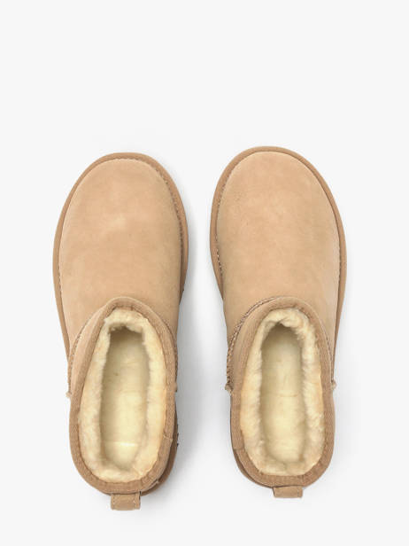 Boots Classic Ultra Mini Platform Uit Leder Ugg Beige women 1135092 ander zicht 4