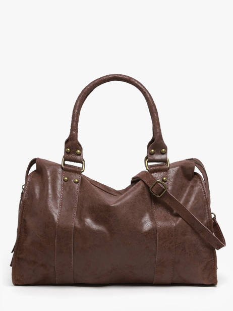 Sac Porté épaule A4 Spazzolato Cuir Milano Marron spazzolato SP24095 vue secondaire 4