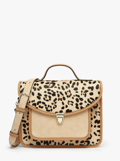 Sac Bandoulière Melle George Léopard Cuir Paul marius Marron leopard GEORGLEO