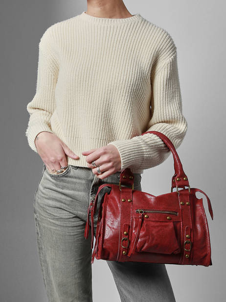 Sac Porté Main Spazzolato Cuir Milano Rouge spazzolato SP24094 vue secondaire 1