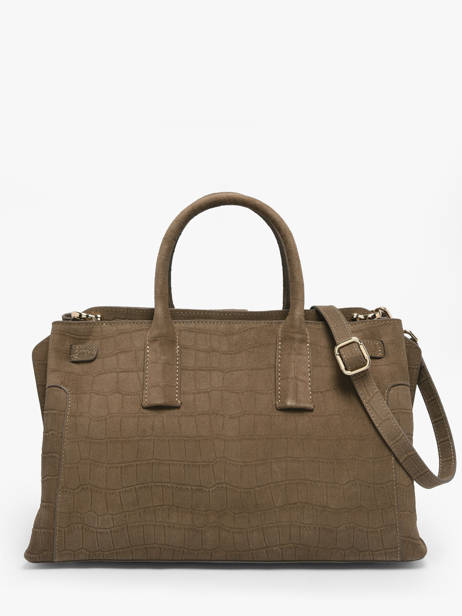 Handtas M Equestre Croco Leder Etrier Bruin equestre croco EEQC142M ander zicht 3