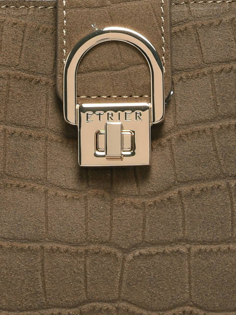 Handtas M Equestre Croco Leder Etrier Bruin equestre croco EEQC142M ander zicht 4