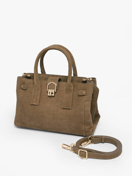 Handtas S Equestre Croco Leder Etrier Bruin equestre croco EEQC142S ander zicht 1