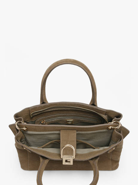 Handtas S Equestre Croco Leder Etrier Bruin equestre croco EEQC142S ander zicht 2