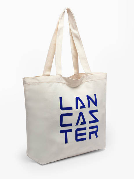 Schoudertas Tote Bag 3 Lines Katoen Lancaster Beige tote bag 3 lines 6 ander zicht 2