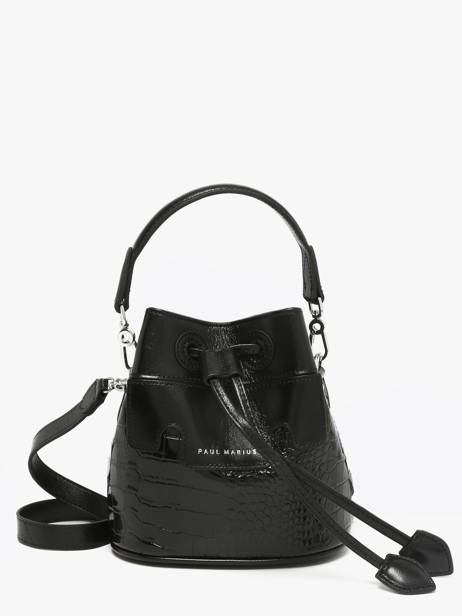 Cross Body Tas Croco Vernis Paul marius Zwart croco vernis CAPUXCRV