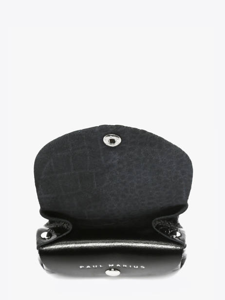 Portemonnee Leder Paul marius Zwart croco vernis GUSTACRV ander zicht 1